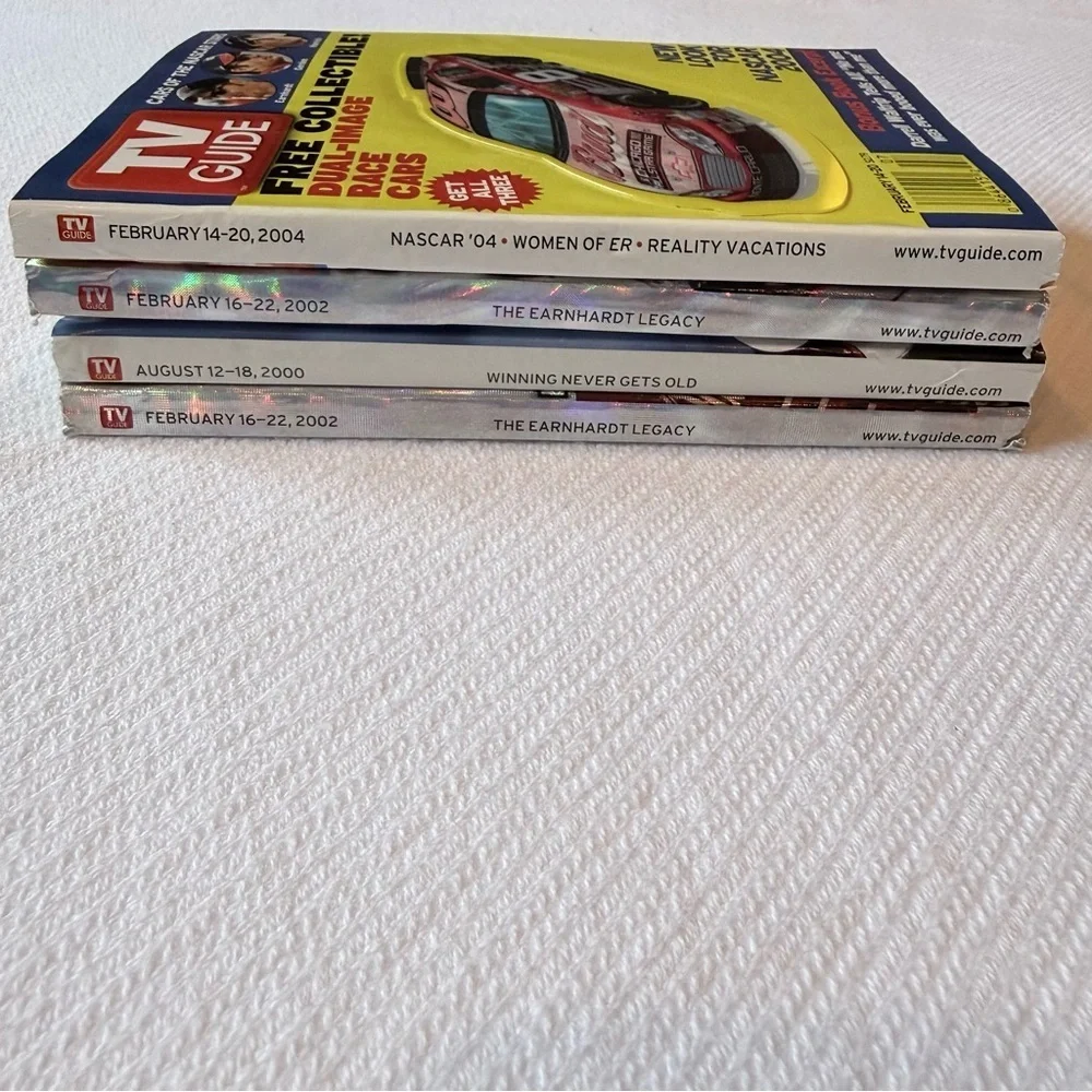 Vintage NASCAR bundle of four collectible TV Guides- collectors editions